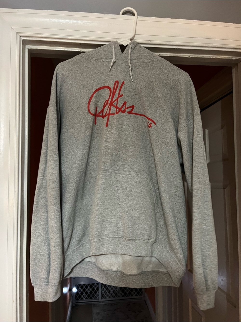 Young & Reckless Gray Crewneck Hoodie with Red Script Logo